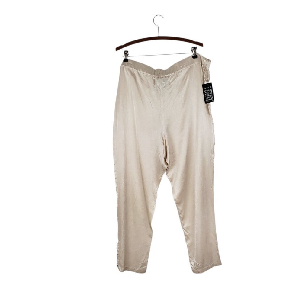 Envelope1976 Net-a-Porter Goa Pants NWT Ivory Satin Trouser Button Ankle Size 44 - Picture 3 of 16